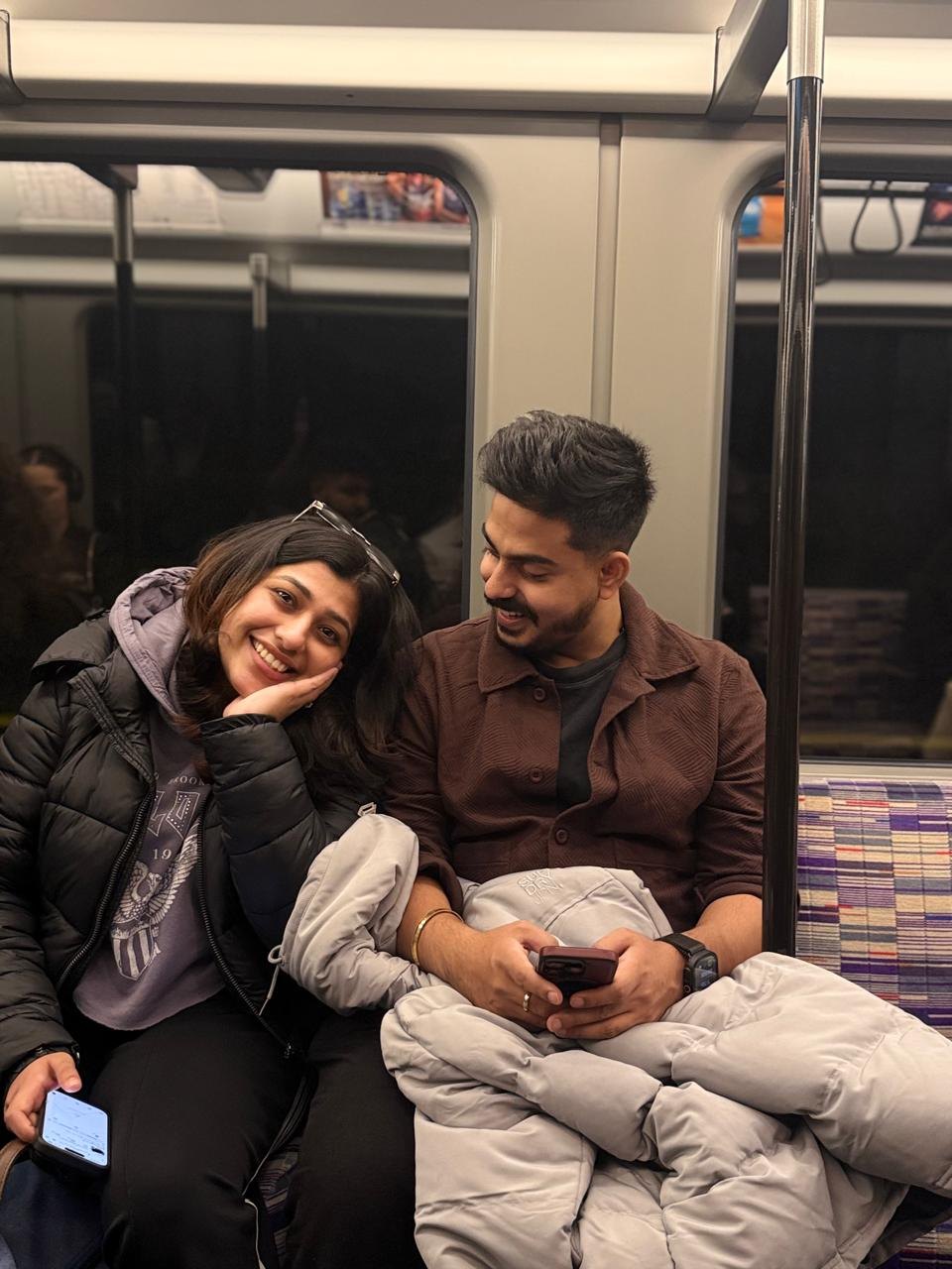 The couple travelling together
